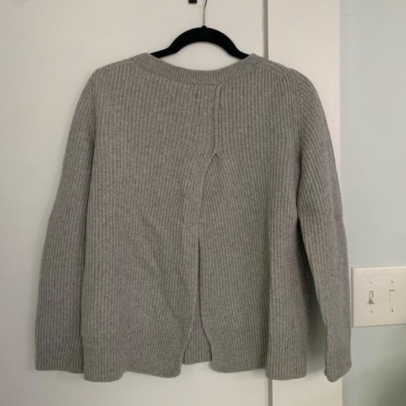 Cuyana Open Back Ribbed Wool/Cashmere Sweater, Small - Picture 2 of 4